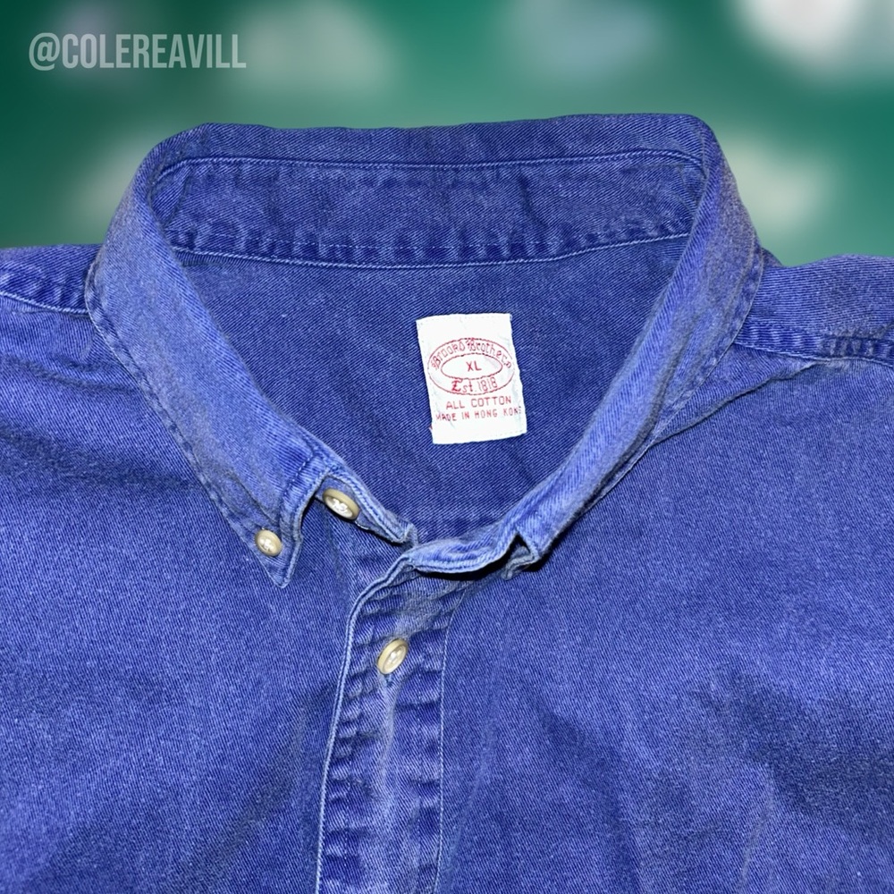 PERFECTLY FADED Deep-Blue Brooks Brothers Denim Button-Down